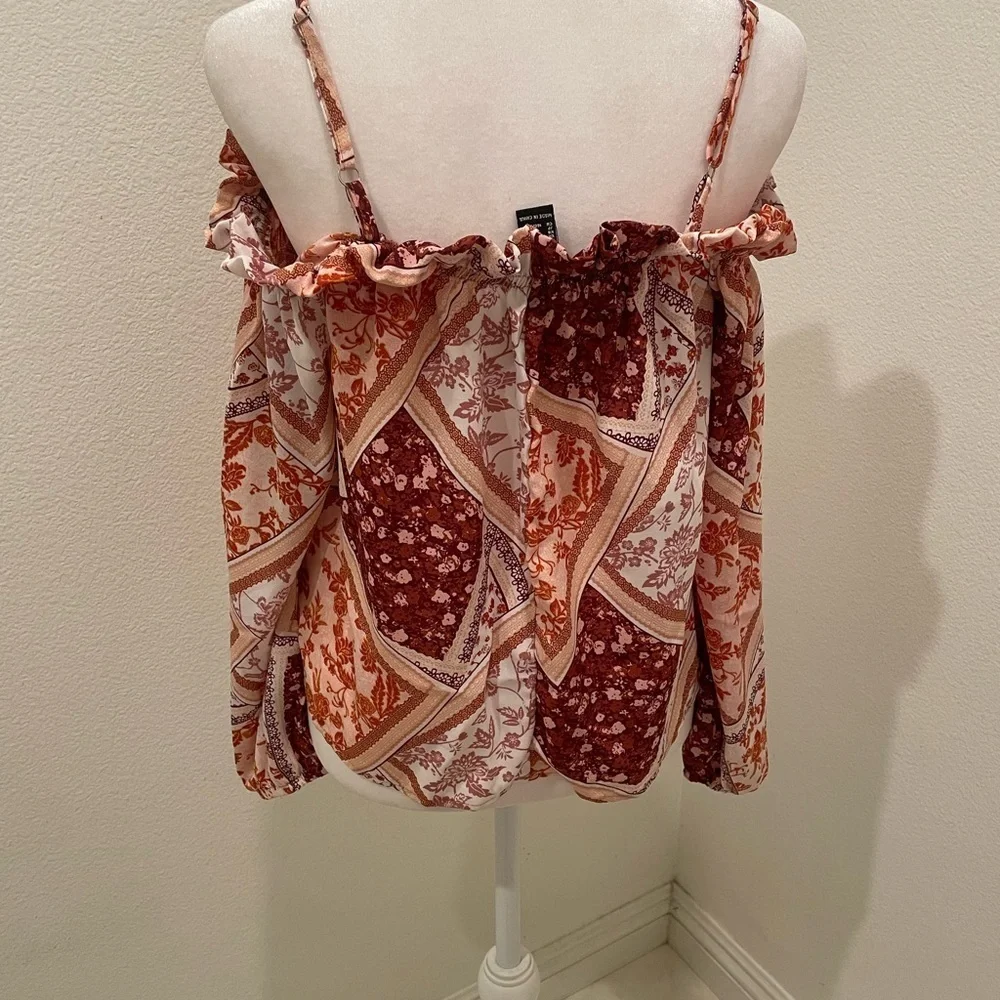 Forever 21 Boho Floral Patchwork Peasant Blouse | Women’s Small - Picture 5 of 6